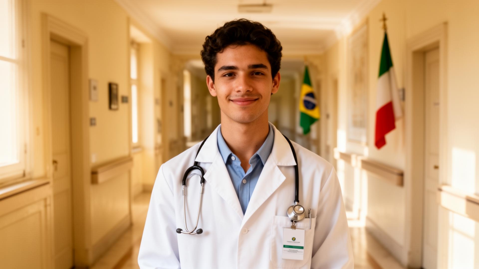 Médico brasileiro em hospital italiano